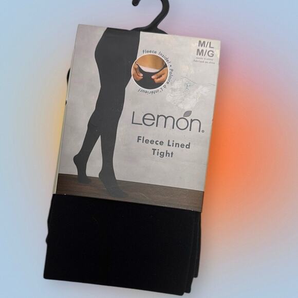 LEMON Women’s M/L Fleece Lined Black Tights - Picture 1 of 3